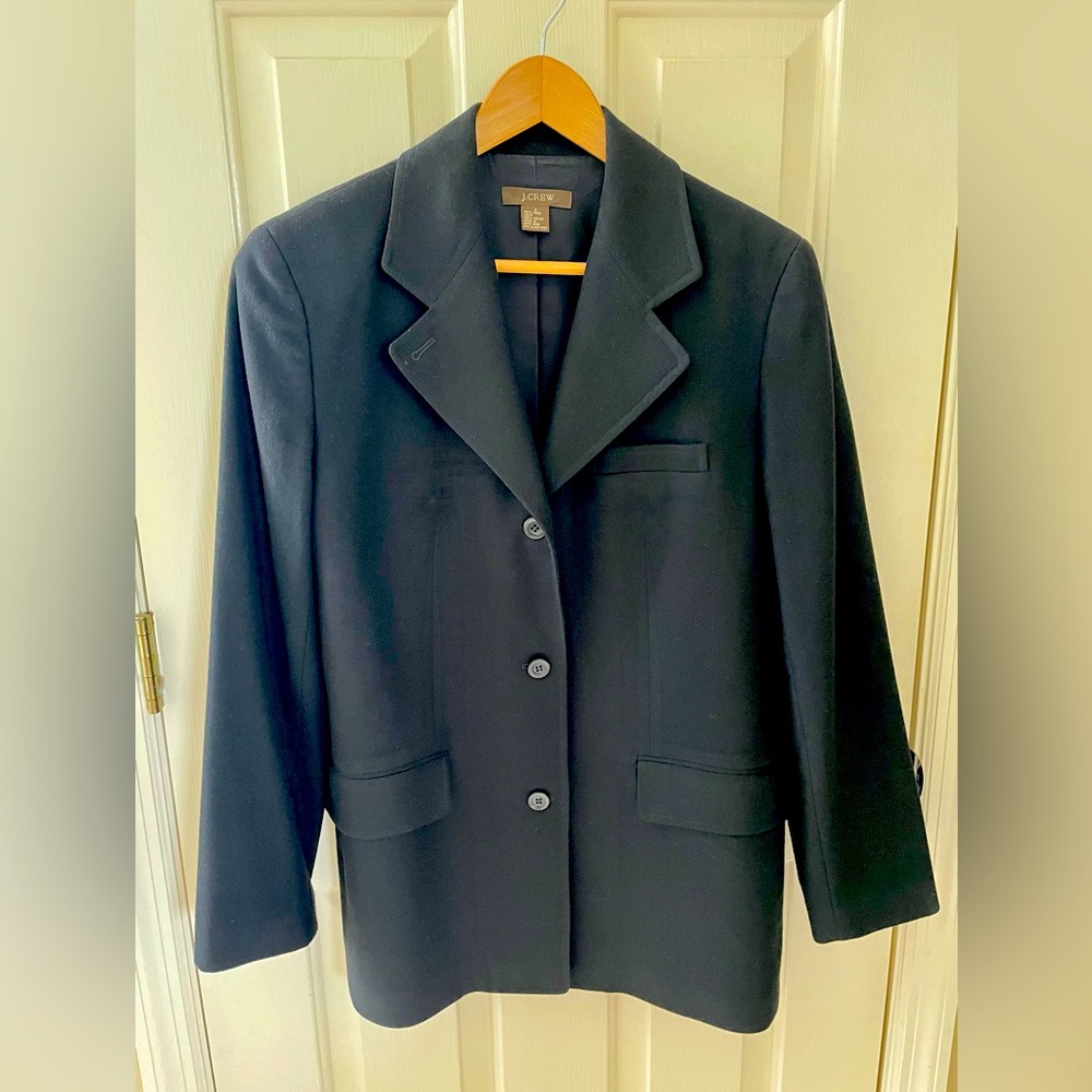 J Crew classic wool black blazer.  Vintage & fully lined. Size 4